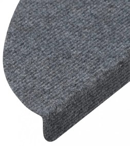 15 db szürke lépcsőszőnyeg 56x17x3 cm