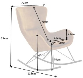 Design hintaszék Sweden mustársárga bársony
