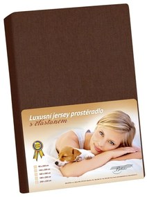 Jersey lepedő elasztánnal barna, 90 x 200 cm