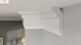 Mennyezeti díszléc DLP39 8cm x 4cm párkány stukkó Xps Decorem