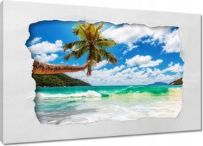 Vászonkép 90x60 Paradicsomi tengerpart pálmafákkal
