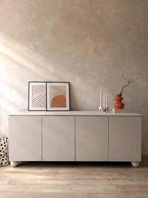 Sonatia II komód 200 cm négyajtós - kasmír / gömb lábak
