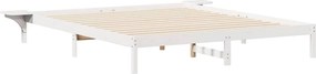 vidaXL Ágykeret éjjeliszekrényekkel Fehér 200 x 210 cm Tömör fenyőfa