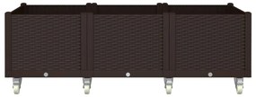 vidaXL barna polipropilén rácsos kerekes ültetőláda 150 x 80 x 54 cm