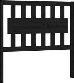 vidaXL fekete tömör fenyőfa ágyfejtámla 95,5 x 4 x 100 cm