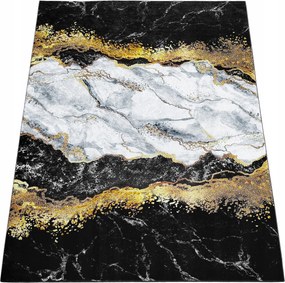 Szőnyeg 100x150 Csúszásgátló Márvány Fekete Loft Modern Divatos Szoba