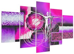 Táncosok - absztrakt lila kép (150x105 cm)