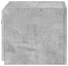 betonszürke falra szerelhető TV-szekrény LED-del 30,5x35x30 cm