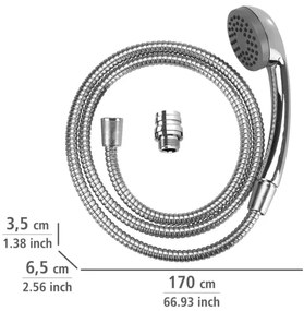 WENKO 22866100 - Zuhany UNIVERSAL 170x6,5 cm fényes króm/ezüst/szürke