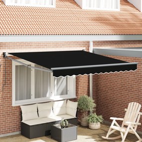 Manuális Behúzható Napernyő Fekete 300x250 cm