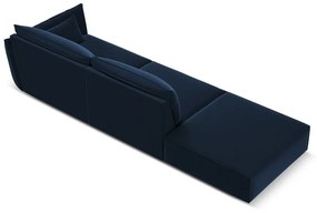 Sötétkék bársony kanapé, jobb oldali 264 cm Vanda – Mazzini Sofas