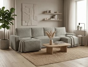 Kinyitható U alakú ülőgarnitúra SMART BOUCLE 303x143 cm, szürke-bézs