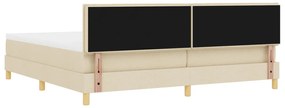Box Spring Ágy Matraccal és LED-del Krém 200x200 cm Szövet