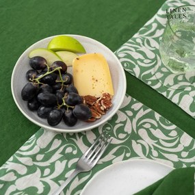 Len tányéralátét 35x45 cm Evergreen Damask – Linen Tales