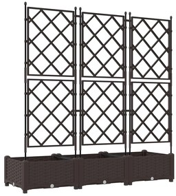 Kert Díszítő Rácsos 3 db Barna 120x40x125.5 cm