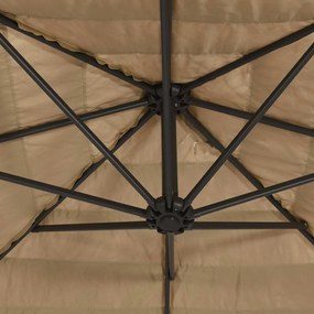 barna kerti napernyő LED-del és acél rúddal 223x223x213 cm