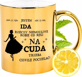 Prémium Arany Csillogó Bögre Ajándék Nyomtatott Fotóval