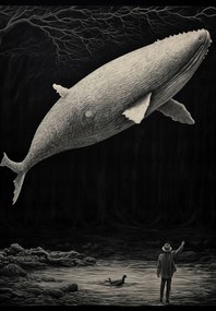 Poszter 68x98cm Fehér Bálna