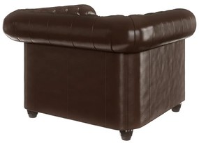 Sötétbarna bőrutánzat fotel York – Ropez