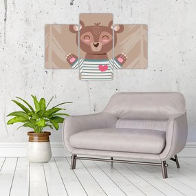 Kép - Mackó csíkos pólóban (90x60 cm)