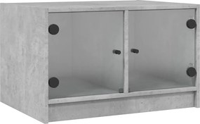 vidaXL betonszürke dohányzóasztal üvegajtókkal 68x50x42 cm