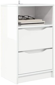 vidaXL Éjjeliszekrények 2 pcs Magas Fényű Fehér 40 x 30 x 467 cm