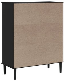 SENJA fekete rattanhatású magasszekrény 90 x 40 x 112 cm