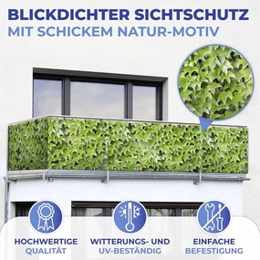 Zöld műanyag belátásgátló erkélyre 500x85 cm Wilder Wein – Maximex