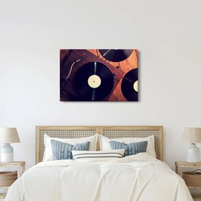 Gramofon lemezek képe (90x60 cm)