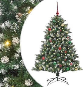 vidaXL Mű karácsonyfa 150 LED-del Zöld 150 cm PVC és Műanyag és Acél