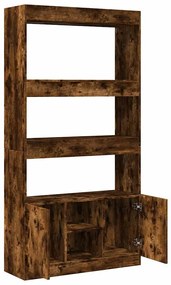 füstös tölgy színű szerelt fa magasszekrény 92 x 33 x 180 cm