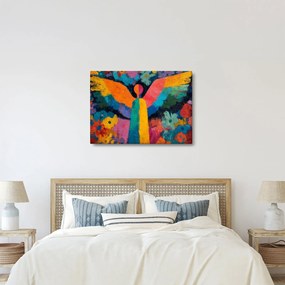 Kép - Absztrakt angyal virágokkal (70x50 cm)