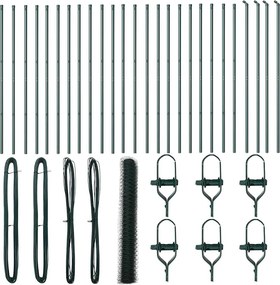 vidaXL Kerítésoszlop Zöld 50 x 1,4 m (36 mm rácsos) Acél és PVC