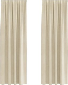 vidaXL Sötétítő függönyök 2 pcs Krém 140 x 225 cm Bársony