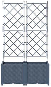 Trellis-szel ellátott Kerti Ültető 2 db Szürke 80x40x143 cm