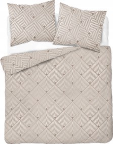 Szatén ágyneműhuzat 140x200 bézs geometrikus rombuszokkal Satin Stories