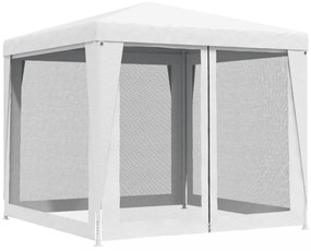 fehér partisátor 4 hálós oldalfallal 2,5 x 2,5 m