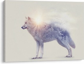 Kép - Vad tájakat tükröző sarkvidéki farkas (70x50 cm)
