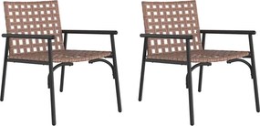 vidaXL Kerti Szék 2 pcs Barna 78 x 55,5 x 75,5 cm polirattan