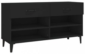 fekete szerelt fa cipősszekrény 102x35x55 cm