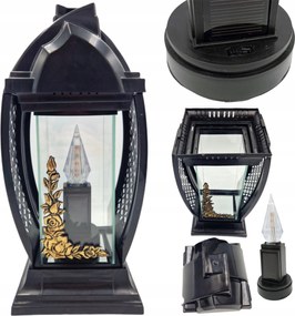 Napelemes Led Mécses Fekete Napelemes Nagy Cserélhető Betét Modern 33CM