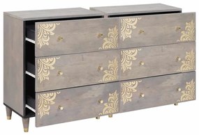 Széf fiókkal 2 pcs Szürke 60 x 33.5 x 75 cm Tömör mangófa