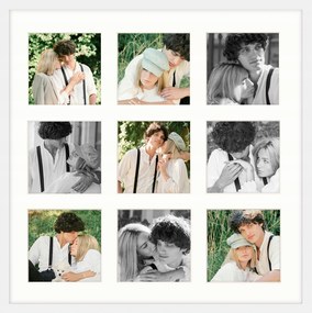 Képkeret 9 képhez 10x10 cm keret fehér fotógaléria 40x40 cm Framai