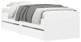 fehér ágykeret fiókokkal 90x190 cm