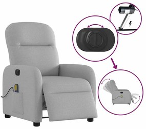 vidaXL felhőszürke szövet dönthető elektromos masszázsfotel