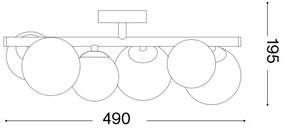 Ideal Lux - LED Felületre szerelhető csillár PERLAGE 6xG9/3W/230V 49 cm arany/fehér