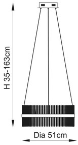 Endon 107671 - LED dimmelhető csillár zsinóron ADRIEL LED/41W/230V 3000K arany/átlátszó