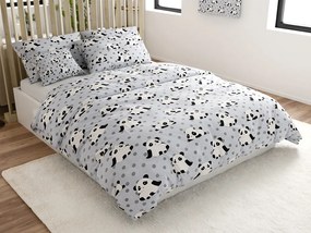 Mikroszálas ágynemű PANDA szürke Ágyneműhuzat mérete: 2 db 70 x 90 cm | 200 x 220 cm