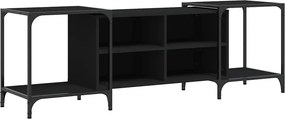vidaXL fekete szerelt fa TV-szekrény 153 x 37 x 50 cm