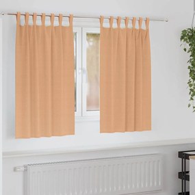 Függönyök függönyökkel 2 pcs Világosbarna 140x140cm Poliészter